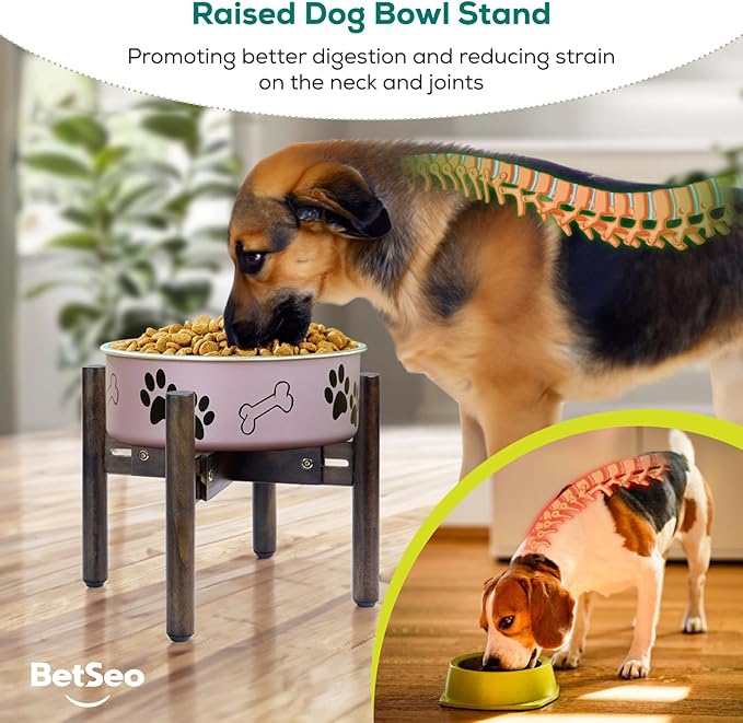 2Pack - Dog Bowl Stand for Water/Food - Adjust with Lock - Dog Water Fountain Holder, Elevates Pet Food and Water Feeder Bowls (Bowl not Included) - 2Pack - (Height 10.3in, Width 8-11.2in)