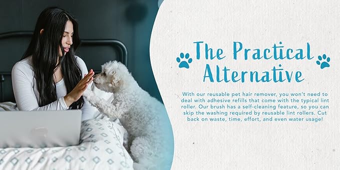 Lint Brush and Pet Hair Remover for Laundry, Clothes, Couches, Car Seats, Furniture and Fabric. Reusable Dog and Cat Fur Wizard Hair Removal Brush. ALLISTAR (Sky Blue)