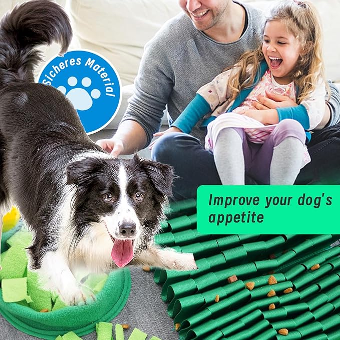 Snuffle Mat for Dogs, Pet Snuffle Mat for Small and Medium Dogs, Interactive Sniff Mat Feeding Mat for Puppies, Slow Feeder Dog Treat Mat for Training and Stress Relief