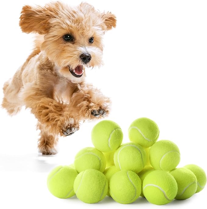 12 Small Tennis Balls for Dogs | 2 Inch Dog Fetch Toys for Your Smaller Pups | Non-Abrasive for Smaller Mouths | Interactive Dog Toys for Boredom & Fun | Works with Ball Launcher for Small Dogs