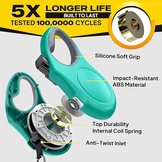 Fida Retractable Dog Leash with Dispenser and Poop Bags, 16 ft Pet Walking Leash for Medium Dog or Cat up to 44 lbs, Anti-Slip Handle, Tangle-Free, Reflective Nylon Tape (M, Teel)