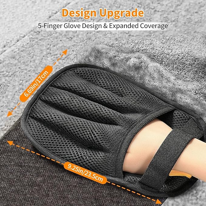Pet Hair Removal Glove for Cats & Dogs, Upgraded Five-Finger Electrostatic Pet Hair Gloves, Reusable Brush Pet Hair Remover Tool for Laundry, Couch, Carpet, Car Seat