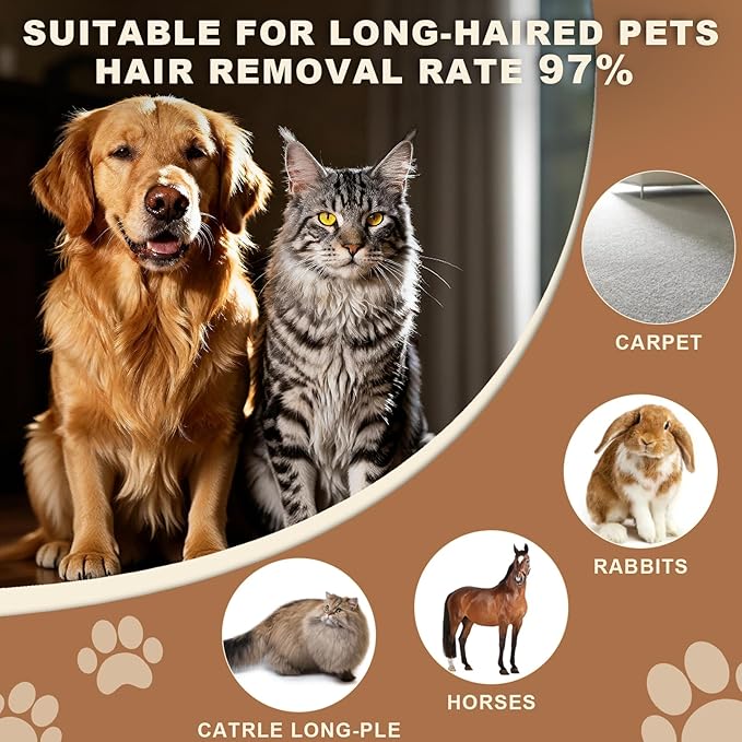 Extra Large 2-Sided Pet Hair Removal Comb | High Efficiency Cat Brush& Dog Grooming Tool | Undercoat Rake & Dematting Comb for Long Haired Dogs & Indoor Cats | Slicker Brush for Shedding & Carpet Rake