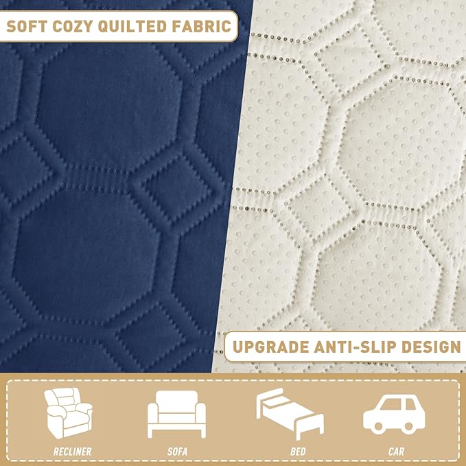 ZNSAYOTX Ultimate Cozy Blankets (52"x82") 100% Waterproof Bed Mat Blanket for Dog Pets, Couch Sofa Protector with Non-Slip Back Washable Durable, Pee Scratch Proof Easy to Clean (Navy Blue)