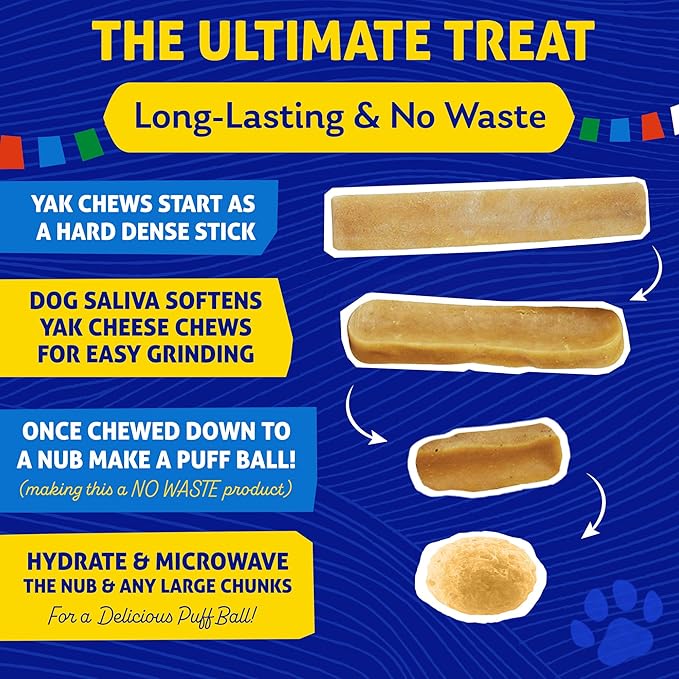 Himalayan Dog Chew Chicken Yak Cheese Dog Chews, The Better-for-You Chew, 100% Natural Long Lasting, Healthy Dog Treats, Lactose & Grain Free, Protein Rich, for Dogs 65 Lbs & Smaller, 4-Count