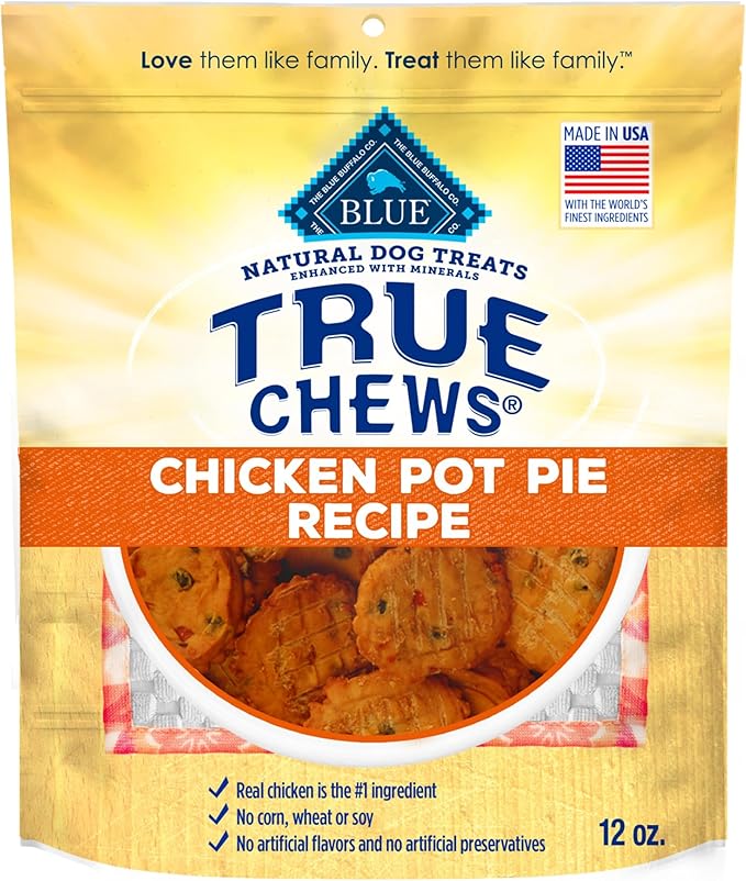 Blue Buffalo True Chews Dog Treats Made in the USA with Natural Ingredients Chicken Pot Pie