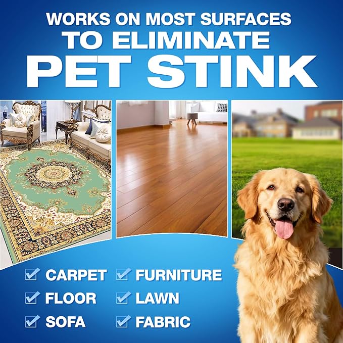 Pet Odor Eliminator, Odor Remover and Pet Spray Fragrance Free Colorless 16.9oz Spray, Safe Highly Effective Carpet and Cat Litter Deodorizer for Dogs and Cats (16.9 FL Oz（Pack of 1）)