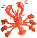 Squeaky Dog Toys, Rope Tug of War Dog Toys, Interactive Lobster Plush Chew Toys, Dog Gifts for Puppy, Small Medium Large Dogs