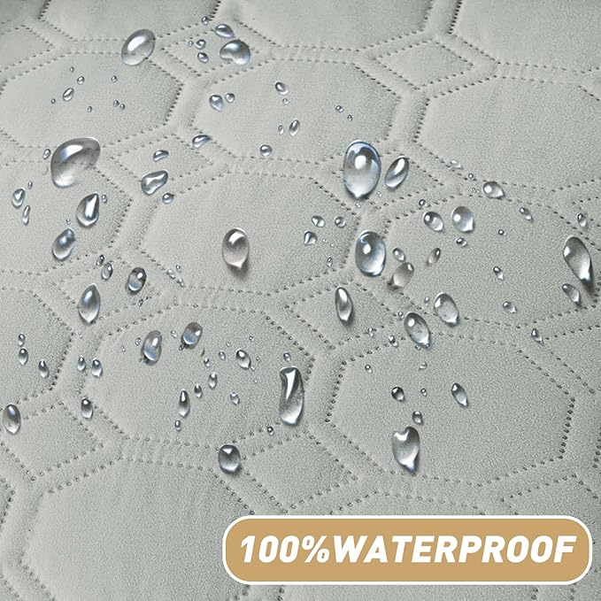 ZNSAYOTX Ultimate Cozy Blankets (82"x82") 100% Waterproof Bed Mat Blanket for Dog Pets, Couch Sofa Protector with Non-Slip Back Washable Durable, Pee Scratch Proof Easy to Clean (Light Grey)