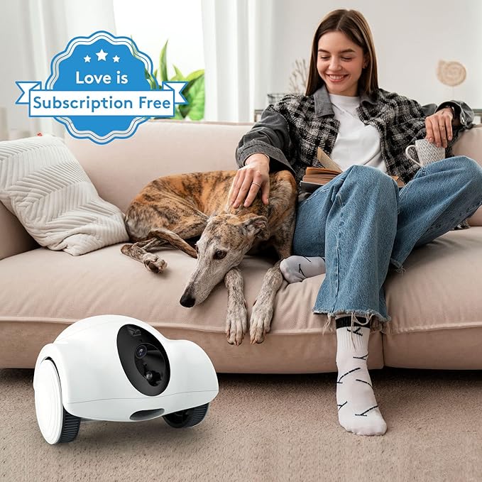 Pet Cameras with Phone App 15 Days Long Standby Pet Robot for Dog Treat Dispenser Feeder 1080P Full HD Dog Robot Camera 360°Move Freely 2-Way Audio (2.4GHz WiFi ONLY (N0 5GHz/Bluetooth)