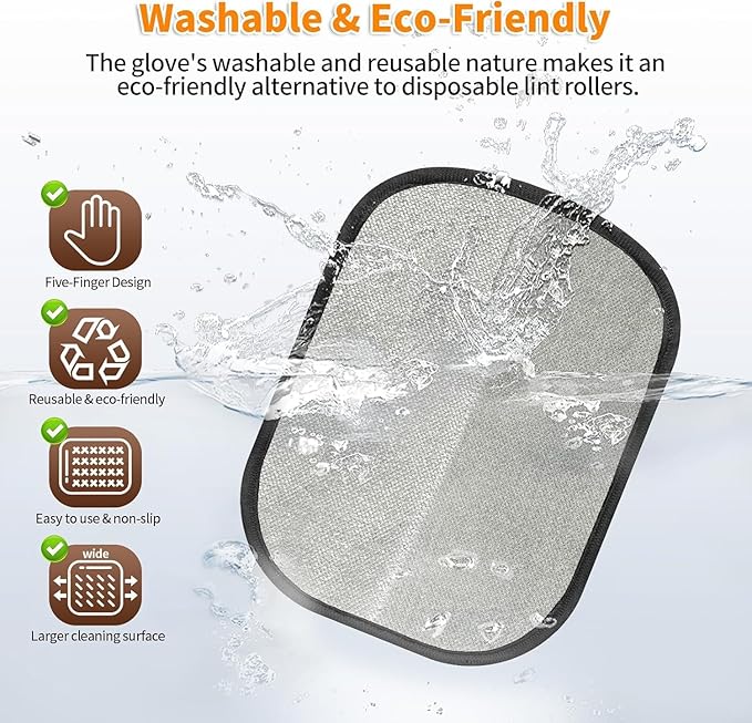 Pet Hair Removal Glove for Cats & Dogs, Upgraded Five-Finger Electrostatic Pet Hair Gloves, Reusable Brush Pet Hair Remover Tool for Laundry, Couch, Carpet, Car Seat