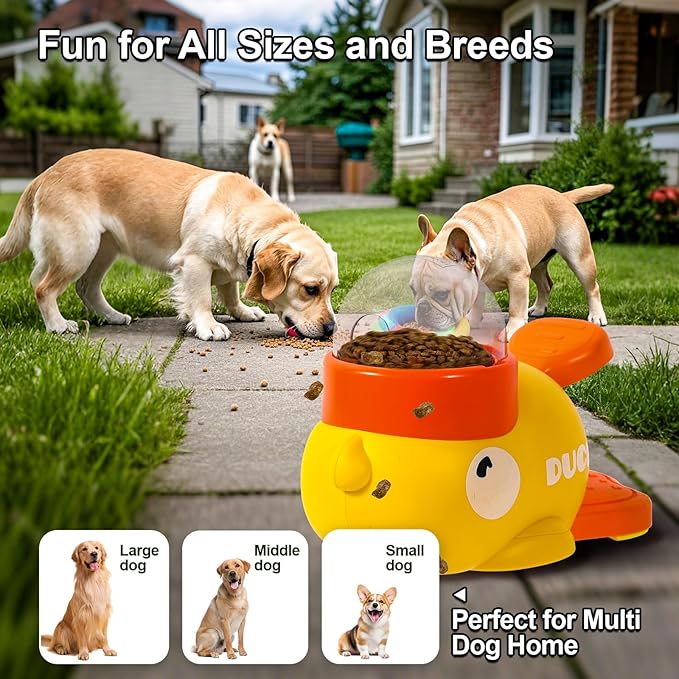 Fanosy Interactive Dog Toys Food Puzzle Slow Feeder, Cat Treat Dispenser Toy Duck-Shaped Enrichment Toy for Small Medium Dogs and Cats, IQ Training and Exercise Small Animal Bowls