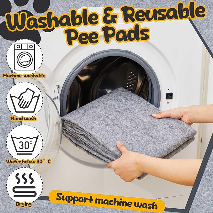 2 Pack Extra Large 60"x74" Reusable Dog Mat Jumbo Waterproof Absorbent Non-Slip Pee Pads Machine Washable Playpen Mat for Training, Whelping, Incontinence, Crate/Kennel Use(Light Grey) Shinylin