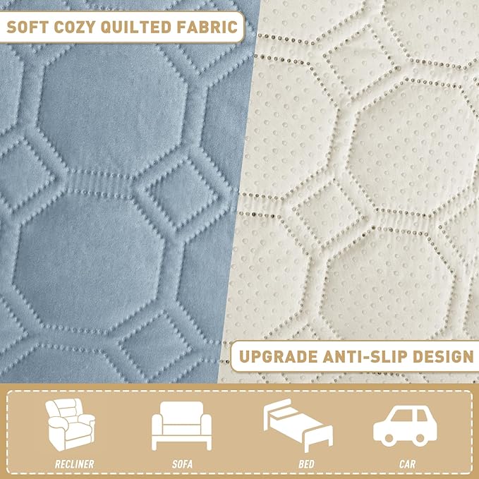 ZNSAYOTX Ultimate Cozy Blankets (52"x82") 100% Waterproof Bed Mat Blanket for Dog Pets, Couch Sofa Protector with Non-Slip Back Washable Durable, Pee Scratch Proof Easy to Clean (Grey Blue)