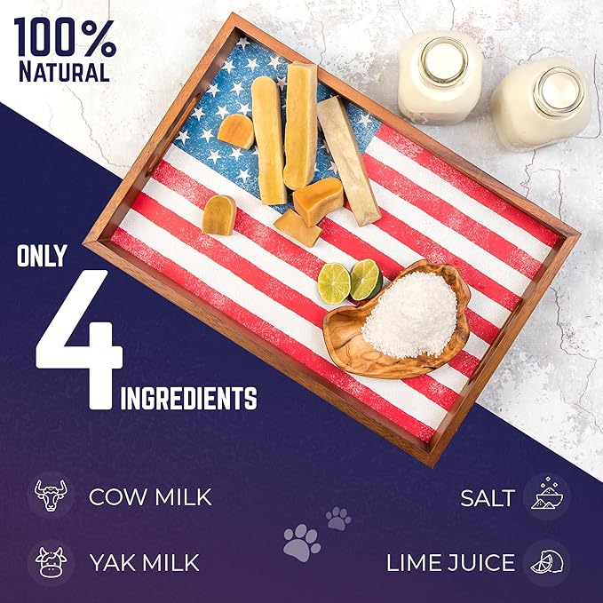 Devil Dog Pet Co. Himalayan Yak Cheese Dog Chews, Small - 4 Pack, 100% Natural & Healthy, Lactose-Free, Long-Lasting Dog Treats, Premium Yak Milk Chew Bones for Dogs