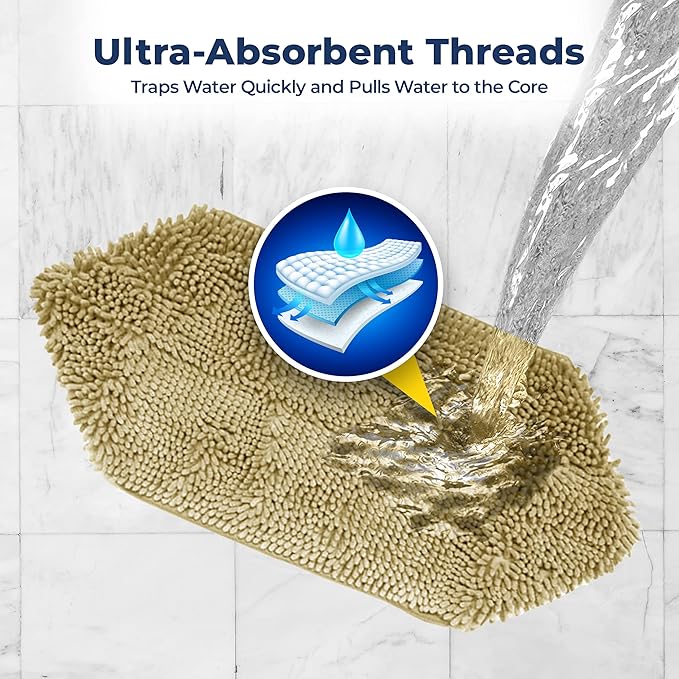 Muddy Mat® Doggy Dryer, Highly Absorbent Microfiber Washable Dog Shammy, Quick Drying Towel Absorber, Extra Soft Plush Wrap Chenille Bath Towels to Dry Soggy Large Pets & Small Puppy - Beige