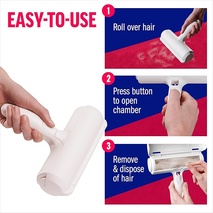 ChomChom Roller & Detailer Bundle - Pet Hair Remover and Reusable Lint Roller - ChomChom Cat and Dog Hair Remover for Furniture, Couch, Carpet, Clothing and Bedding - Multi-Surface Fur Removal Tool