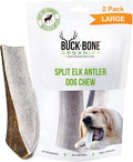 Buck Bone Organics Dog Chews, Elk Antlers for Dogs, Long Lasting Dog Bones for Aggressive Chewers, All Natural, No Preservatives, Wild Shed in The USA (Large 2 Pack)