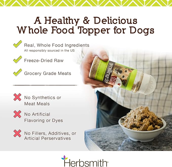 Herbsmith Kibble Seasoning – Freeze Dried Salmon – Dog Food Topper for Picky Eaters - 6.2 oz