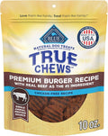 Blue Buffalo True Chews Dog Treats, Made in the USA with Natural Ingredients, Beef Burger Recipe, 10-oz Bag