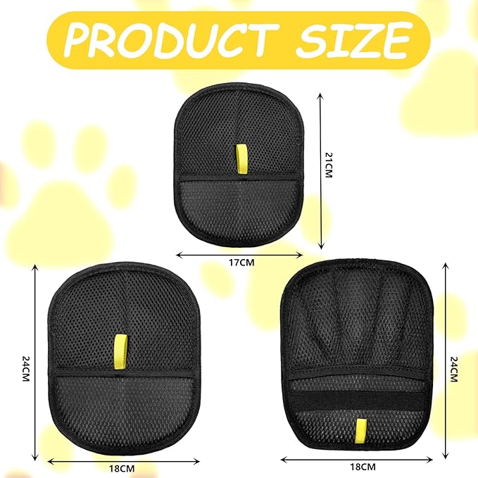 Pet Hair Removal Glove For Cat&Dog,Five-Finger Electrostatic Gloves Pet Hair,Reusable Hair Remover Grooming Glove Brush Tool for Couch,Furniture,Carpet,Car Seat,Clothing(Black-3Pcs)