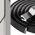 1 Pack*19.6 Ft Self-Adhesive V Shape Foam Window Weather Stripping Door Seal Insulation Strip for Winter, Soundproof Exterior Front Frame Gap Filler, Draft Stopper Tape Noise Light Blocker (Black)