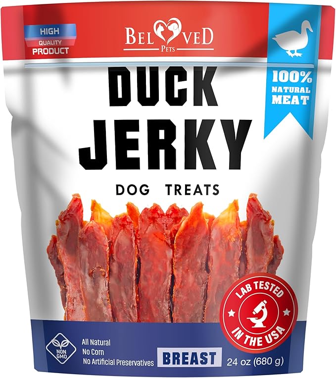 Dog Treats Duck Jerky 1.5 LB – Dog Food & High Protein Chews for Large, Medium & Small Breeds – Natural Healthy Training Strips & Snacks – Human Grade Real Meat – Grain Free, Rawhide Free, Bulk Pack