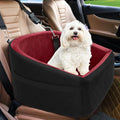 Dog Car Seat for Small Medium Dogs,Detachable Washable Dog Booster Seat Under 30lbs, Pet Car Seats Travel Bed with Storage Pockets and Safety Belt（Black/Red）