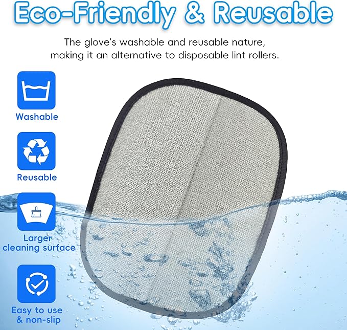 Pet Hair Removal Glove, Magic Brush Electrostatic Mitt, Pet Hair Remover Tool for Dog & Cat, Reusable Pet Hair Gloves Pet Grooming Needs, Fur Remover for Couch, Clothing, Carpet & Car Seat