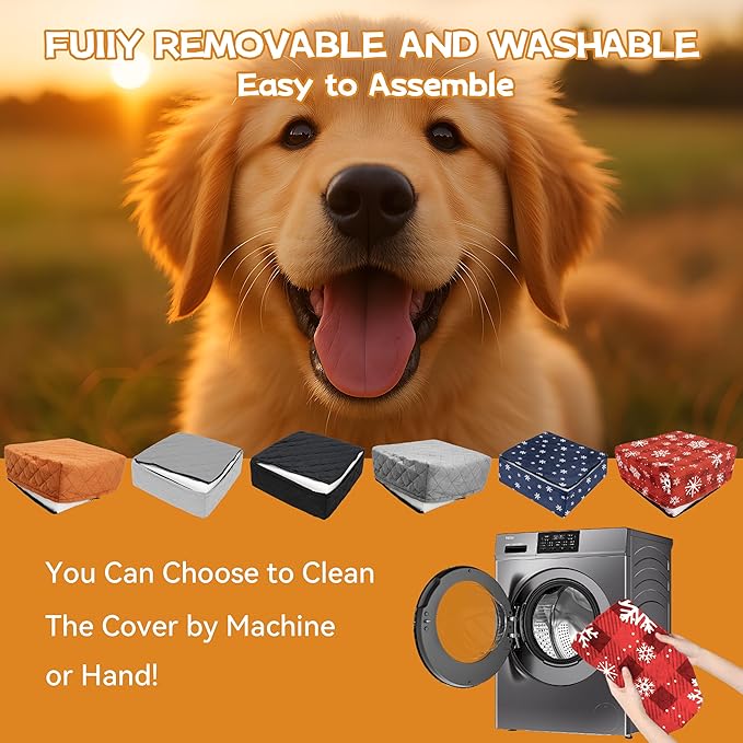 Christmas Dog Car Seat for Small/Medium Dogs Up to 35lbs,Elevated Cushion Fits in Front/Back Seat,Travel Safety Per Car Bed with Washable Removable Cover, Storage 2 Pockets Christmas Tree