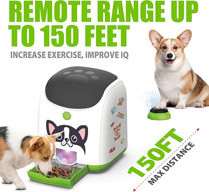 PICAPETS Dog Puzzle Feeder Toy – Remote Control Automatic Treat Dispenser with Light, Interactive IQ Training Slow Feeder, Large Capacity for All Dog Breeds