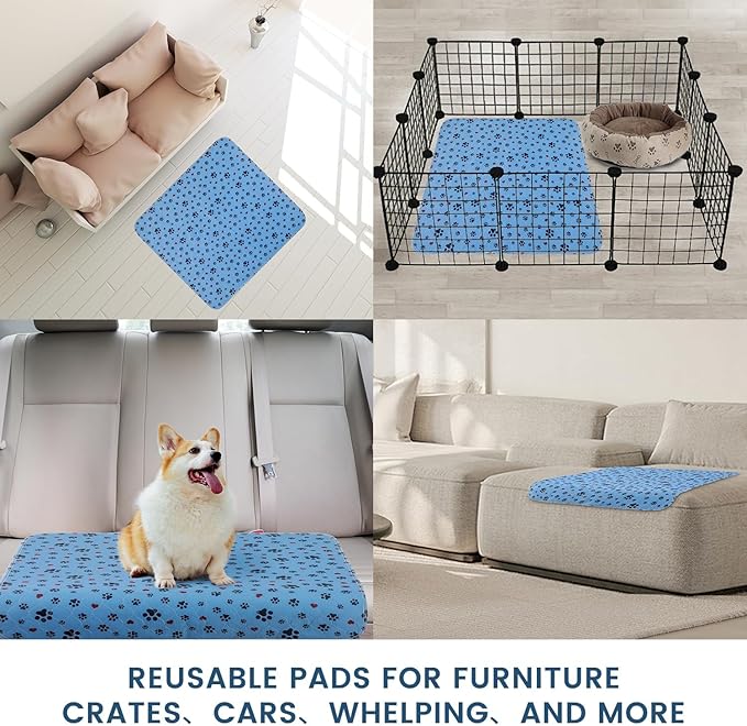 Washable Pee Pads for Dogs,2 Pack Extra Large 36"x54" Super Absorbent Reusable Puppy Pads,Non-Slip 100% Waterproof Dog Pee Pads,Pet Training Pads for Couch, Crate,Potty Training,Floor