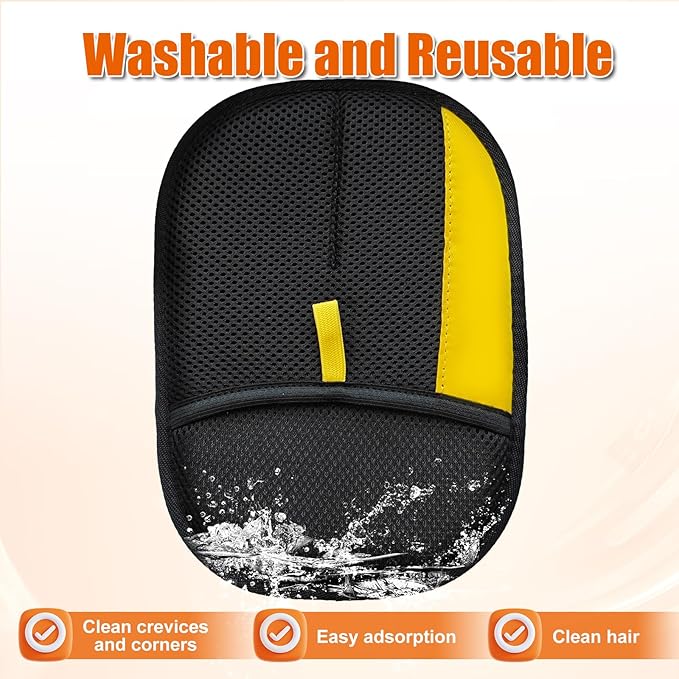 Upgraded Pet Hair Removal Glove: Reusable Deshedding Grooming Tool Cats & Dogs - Efficient Electrostatic Remover for Couch Carpet Car Seats & Bedding - Dual Directional Bristles for Gentle Cleaning