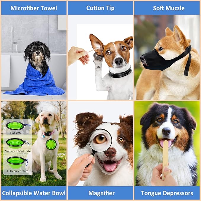 Pet First Aid Kit for Dogs and Cats - Pet Emergency Kit for Camping Hiking Traveling Hunting and Sports Orange