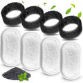 Cat Water Fountain Filters, Compatible with Stainless Steel Pet Fountain Replacement Filters for Cat Fountain (4 Filters& 4 Sponges)