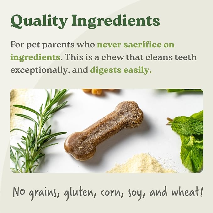 Earthbones (Formerly Terrabones) Dental Chews, Dog Teeth Cleaning Treat, Small, 13 Treats