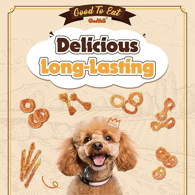 Gootoe Turkey Tendons for Dogs – All-Natural, Hypoallergenic Dog Treats, Rawhide Alternative, Long Lasting Puppy Chews, Healthy Dog Treats for Large Breeds, Rope (L), 16 oz Pack (1 lb)