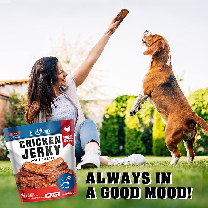 Dog Treats Chicken Jerky 1.5 lb – Dog Food & High Protein Chews for Large, Medium & Small Breeds - Natural Healthy Training Snacks – Human Grade – Grain Free, Rawhide Free – Puppy & Senior Bulk Pack