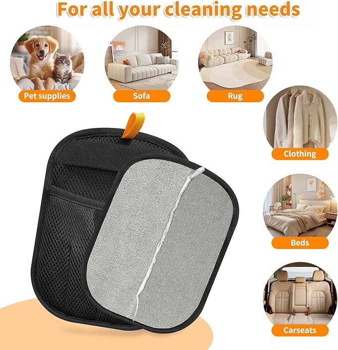 Pet Hair Removal Glove for Cats & Dogs Five-Finger Electrostatic Pet Hair Remover Glove for Clothing, Couch, Carpet, Furniture, Great Alternative to Pet Lint Roller