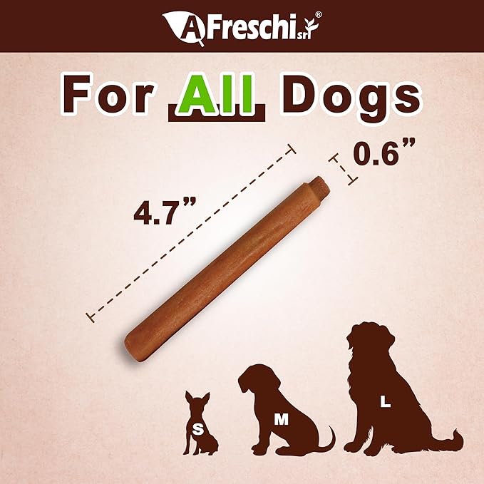 A Freschi srl Chicken Dog Treats, All Natural, Healthy & Easily Digestible, Grain-Free Puppy Chews, Low-Fat, Human Grade Training & Rewards Dog Snacks, Dipped Sticks, 24 oz Pack