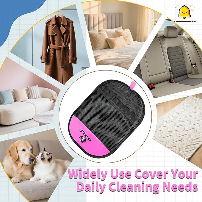 Pet Hair Removal Glove for Dogs & Cats, Newly Upgraded Reusable Electrostatic Pet Hair Glove, Pet Hair Remover Tool for Clothing, Couch, Bed, Carpet, Car Seat（Pink）