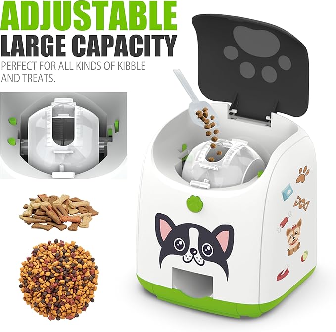 PICAPETS Dog Puzzle Feeder Toy – Remote Control Automatic Treat Dispenser with Light, Interactive IQ Training Slow Feeder, Large Capacity for All Dog Breeds