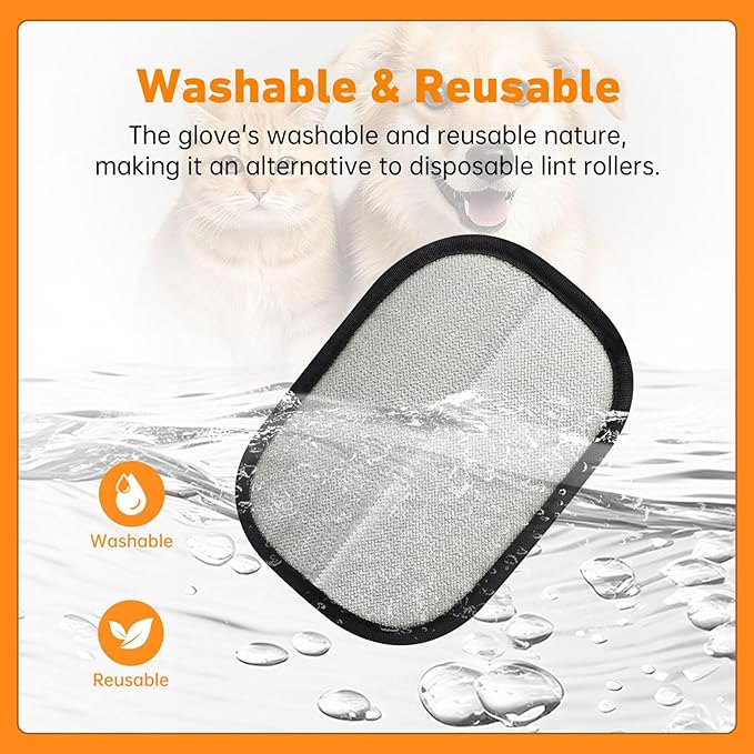 Pet Hair Removal Glove for Dogs & Cats,Reusable Electrostatic Pet Hair Remover Gloves,Magic Brush Pet Hair Removal Tool for Furniture,Couch,Car Seats,Clothing(2Pcs)