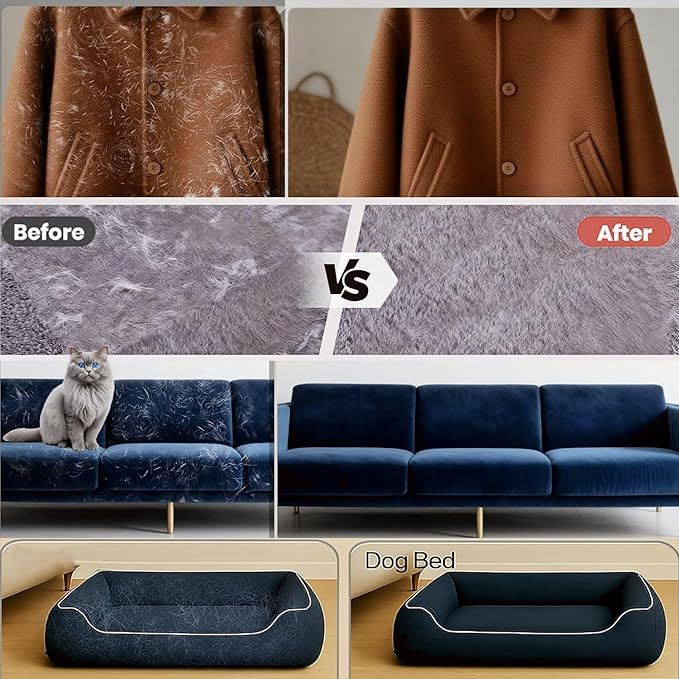 Pet Hair Removal Glove for Cats & Dogs, Newly Upgraded Electrostatic Pet Hair Removal Magic Brush, Reusable Pet Hair Remover Tool for Laundry, Clothing, Carpet, Couch, Car Seat