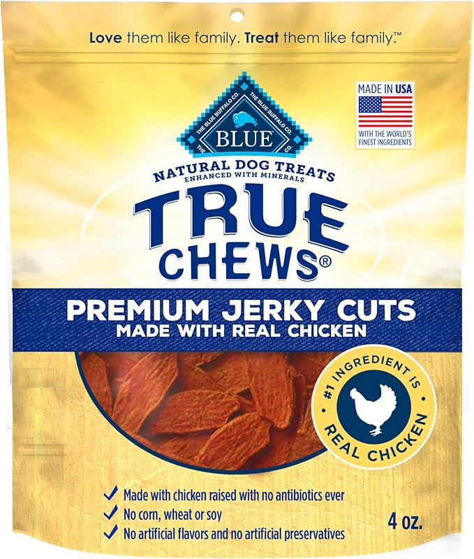 Blue Buffalo True Chews Premium Jerky Cuts Dog Treats with Natural Ingredients Chicken