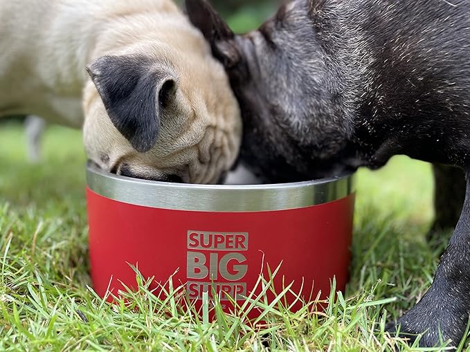 Tuff Pupper 100 oz Heavy Duty Insulated Stainless Steel Dog Bowl for Large Dogs, Non-Slip Base, Dishwasher Safe