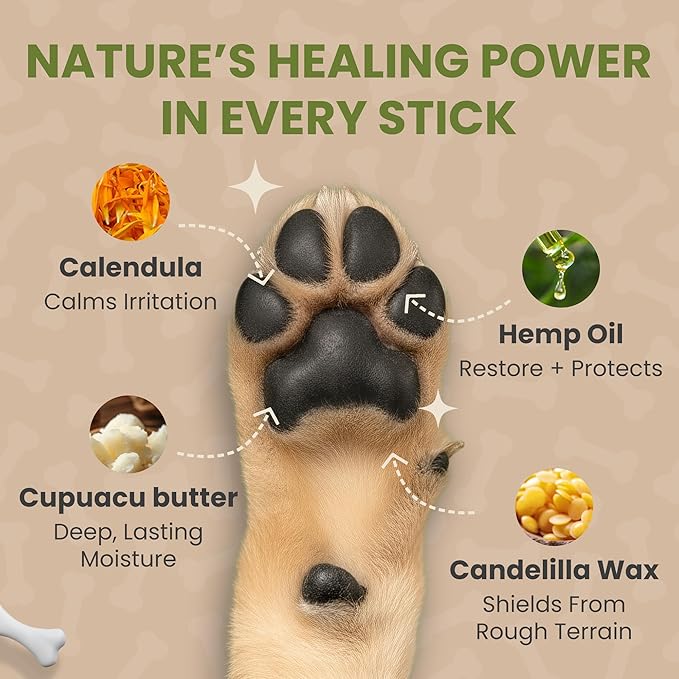 Handy Hound Dog Paw Balm - Paw Butter – Ultimate Dog Paw Protector & Dry Skin Treatment - Nourishing Paw, Nose & Dry Skin Soother - Lick-Safe Paw Balm Dogs Trust - Made in The USA (1 oz)
