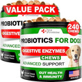 (2 Pack) Probiotics for Dogs - Dog Probiotics and Digestive Enzymes for Gut Health, Itchy Skin, Allergies, Immunity, Yeast Balance - Prebiotics - Reduce Diarrhea, Gas - 240 Probiotic Chews for Dogs