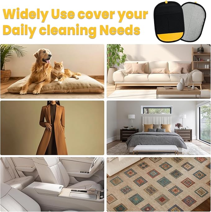 Pet Hair Removal Glove, 2026 Newly Upgraded Electrostatic Pet Hair Remover Glove with Comb,Pet Massage Tool,Pet Hair Remover Tool for Cats & Dogs,Couch,Curtain, Clothing, Carpet, Car Seat(2pcs)