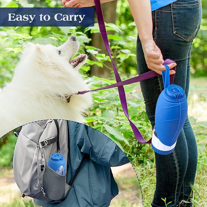 TIOVERY Dog Water Bottle, Pet Water Bottle with Food Container, Portable Dog Drinking Bottle Cup Dispenser for Outdoor Walking, Hiking, Travel Large Blue